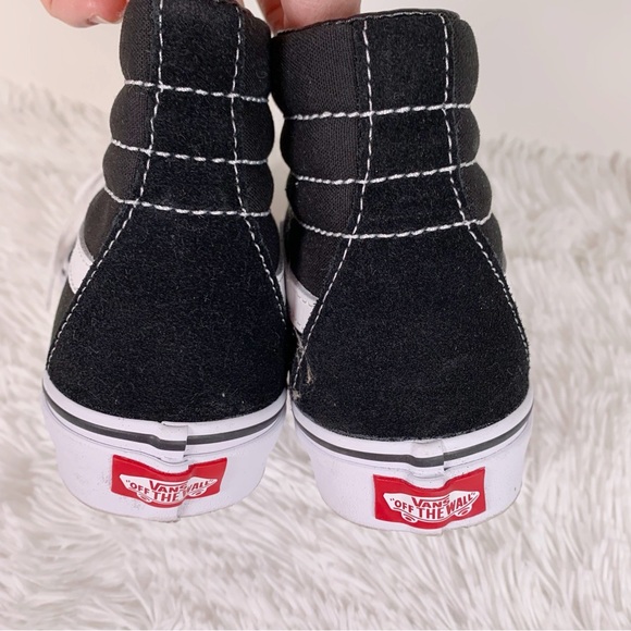 Vans Kids Black and White High-Top Sneakers skateboard shoes - Picture 3 of 8